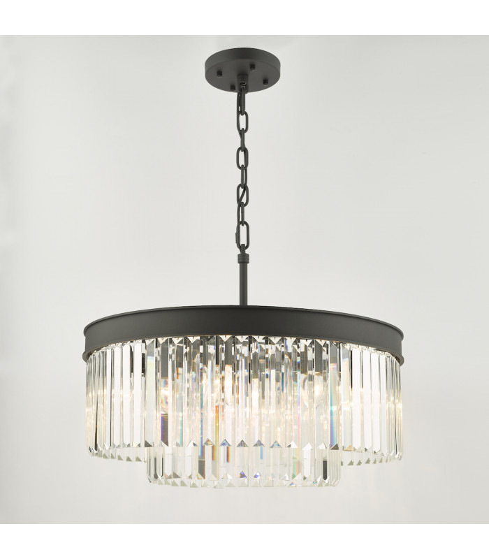 Celeus 6 Light Chandelier Anthracite & Crystal-5