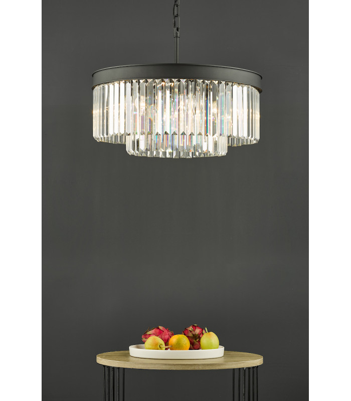 Celeus 6 Light Chandelier Anthracite & Crystal-6