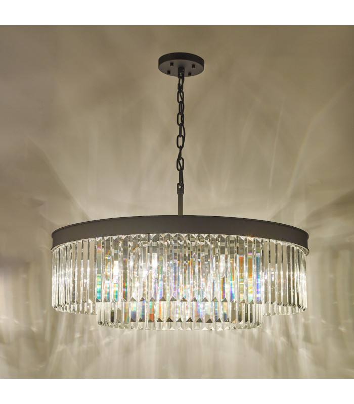 Celeus 8 Light Chandelier Anthracite & Crystal-4