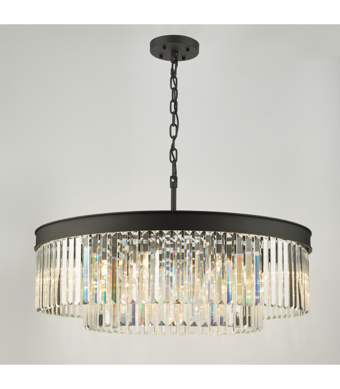 Celeus 8 Light Chandelier Anthracite & Crystal-5