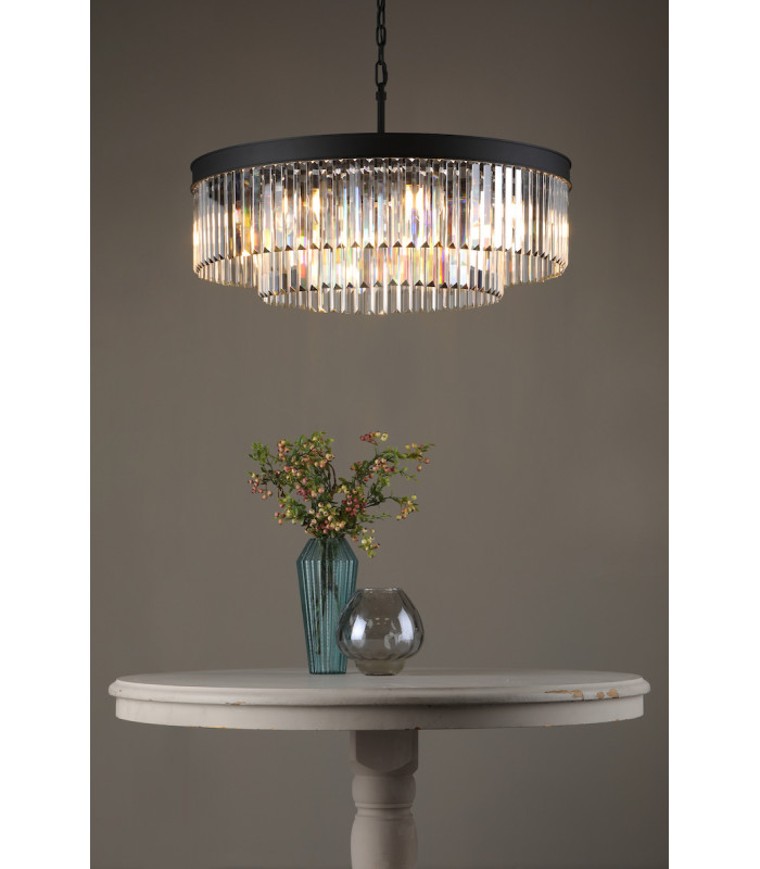Celeus 8 Light Chandelier Anthracite & Crystal-6