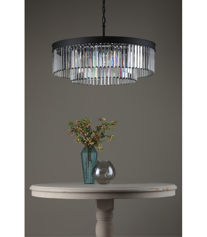 Celeus 8 Light Chandelier Anthracite & Crystal-7
