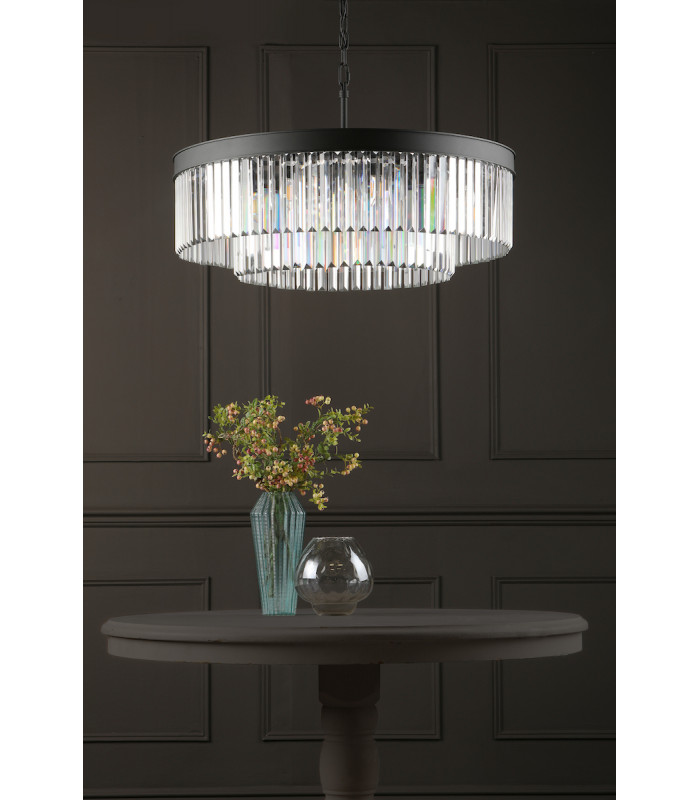 Celeus 8 Light Chandelier Anthracite & Crystal-9