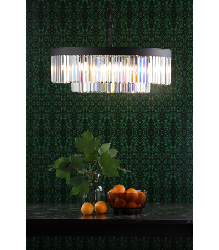 Celeus 8 Light Chandelier Anthracite & Crystal-10