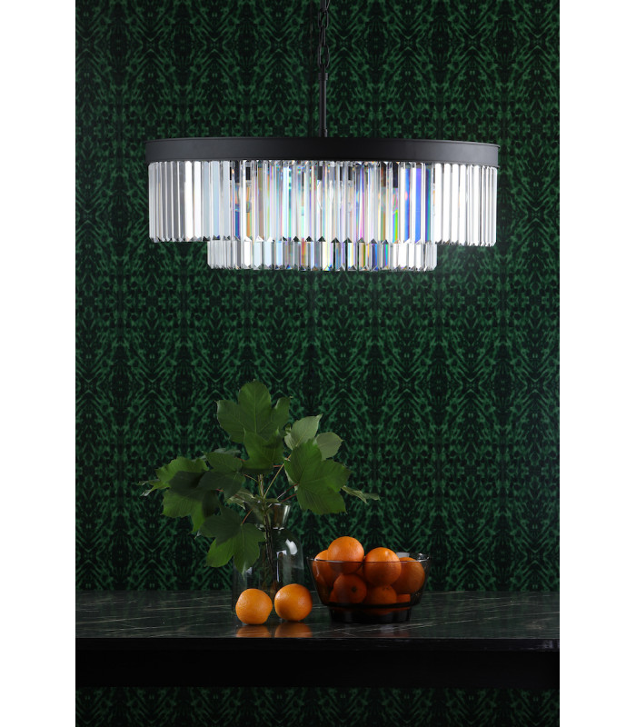 Celeus 8 Light Chandelier Anthracite & Crystal-11