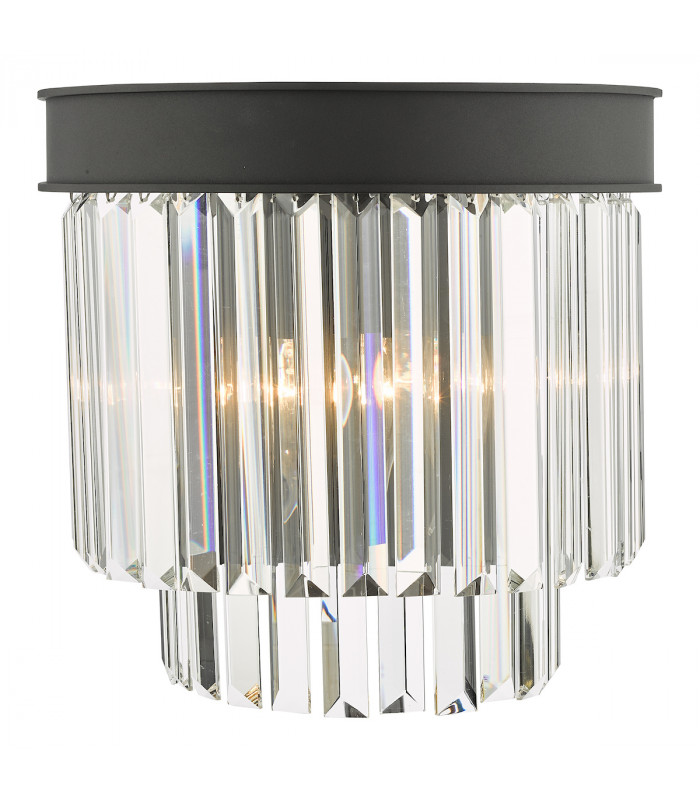 Celeus 2 Light Wall Light Anthracite & Crystal-1
