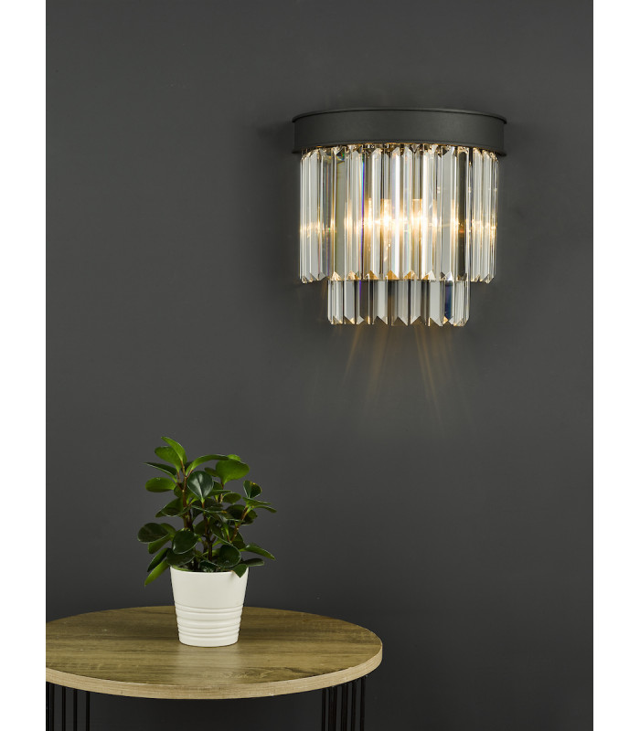 Celeus 2 Light Wall Light Anthracite & Crystal-5