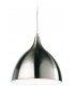 1 Light Dome Ceiling Pendant - Low Energy Brushed Steel, White Inside - 1