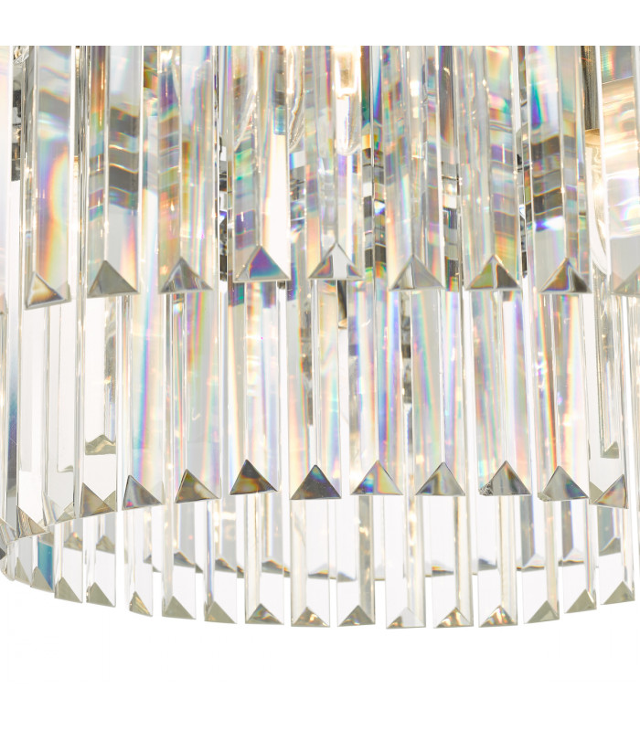 Celeus 6 Light Flush Ceiling Light Matt Anthracite & Crystal-4