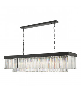 Celeus 6 Light Bar Pendant Ceiling Light Anthracite & Crystal-1