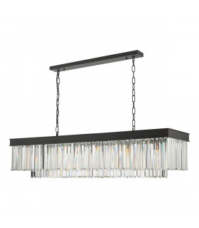 Celeus 6 Light Bar Pendant Ceiling Light Anthracite & Crystal-2
