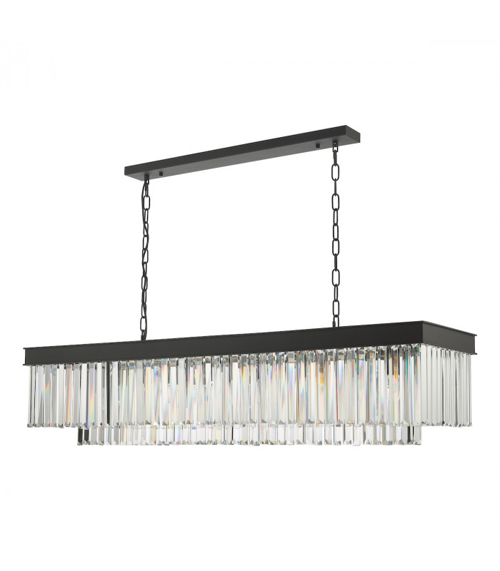 Celeus 6 Light Bar Pendant Ceiling Light Anthracite & Crystal-2