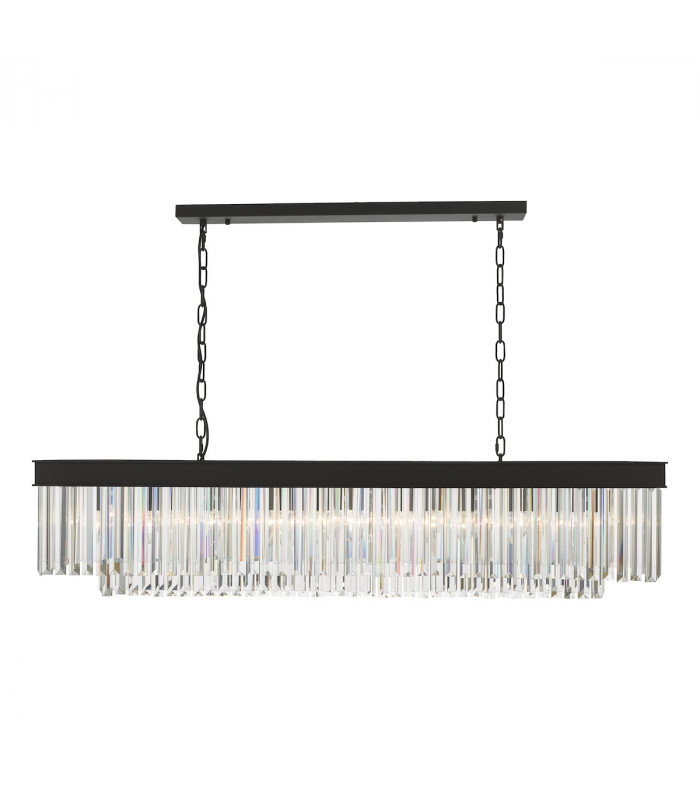 Celeus 6 Light Bar Pendant Ceiling Light Anthracite & Crystal-3