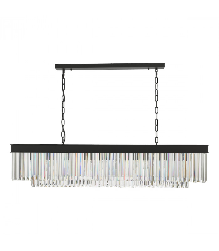 Celeus 6 Light Bar Pendant Ceiling Light Anthracite & Crystal-4