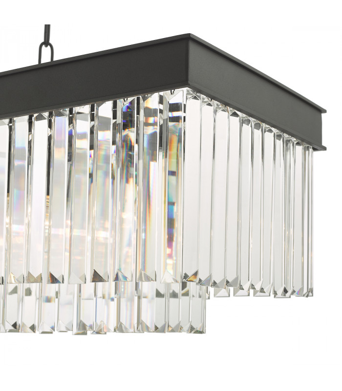 Celeus 6 Light Bar Pendant Ceiling Light Anthracite & Crystal-5