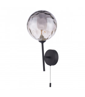 Cohen Wall Light Matt Black Smoked Dimpled 150mm Glass-2