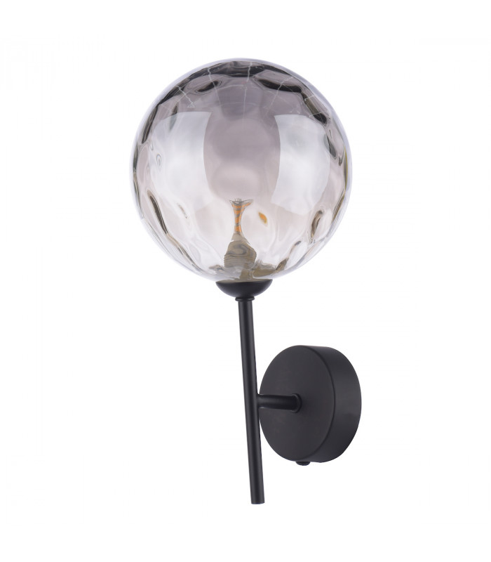 Cohen Wall Light Matt Black Smoked Dimpled 150mm Glass-4