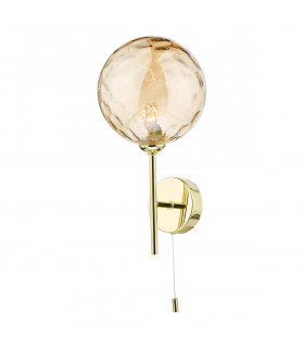 Cohen Wall Light Polished Gold Champagne Dimpled 150mm glass-1