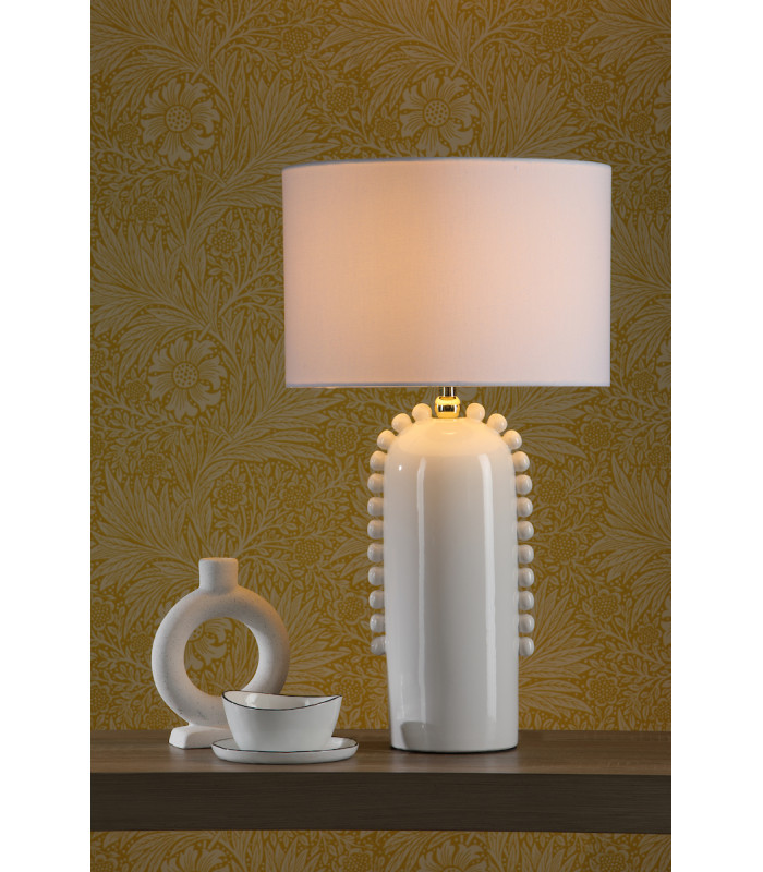Dolce Table Lamp White Ceramic With Shade-6