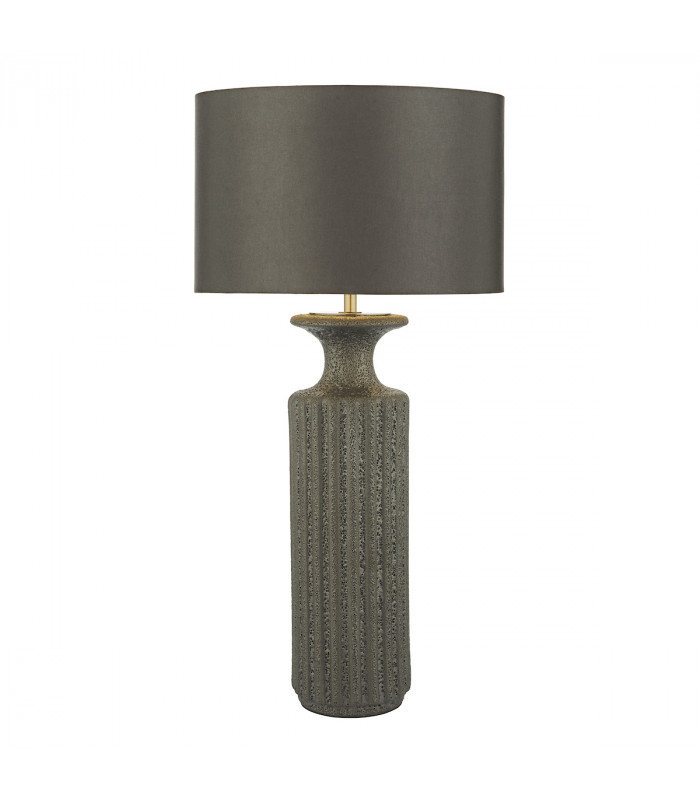 Dugan Table Lamp Black Volcanic Glaze With Shade-1