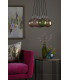 Elpis 7 Light Cluster Pendant Ceiling Light Polished Chrome Mixed Coloured Dimpled 150mm Glass-4