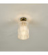 Emerson Semi Flush Ceiling Light Antique Brass Cylinder Ribbed Glass-3