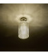 Emerson Semi Flush Ceiling Light Antique Brass Cylinder Ribbed Glass-4