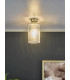 Emerson Semi Flush Ceiling Light Antique Brass Cylinder Ribbed Glass-5