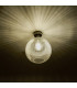 Emerson Semi Flush Ceiling Light Antique Brass Round Ribbed Glass-4