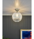 Emerson Semi Flush Ceiling Light Antique Brass Round Ribbed Glass-5