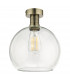 Emerson Semi Flush Ceiling Light Antique Brass Round Clear Glass-2