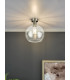 Emerson Semi Flush Ceiling Light Antique Brass Round Clear Glass-4