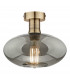 Emerson Semi Flush Ceiling Light Antique Brass Smoked Pumpkin Glass-1