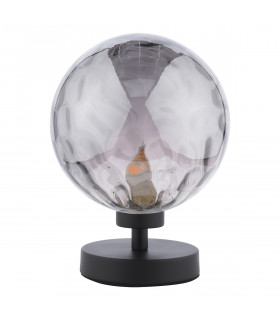 Esben Table Lamp Matt Black Smoked Dimpled 150mm Glass-2