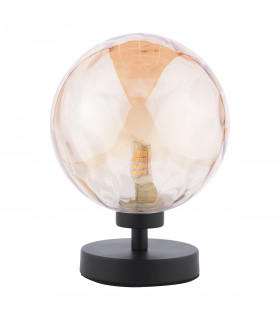 Esben Table Lamp Matt Black Champagne Dimpled 150mm Glass-2