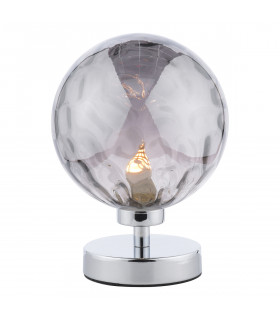 Esben Table Lamp Polished Chrome Smoked Dimpled 150mm Glass-1