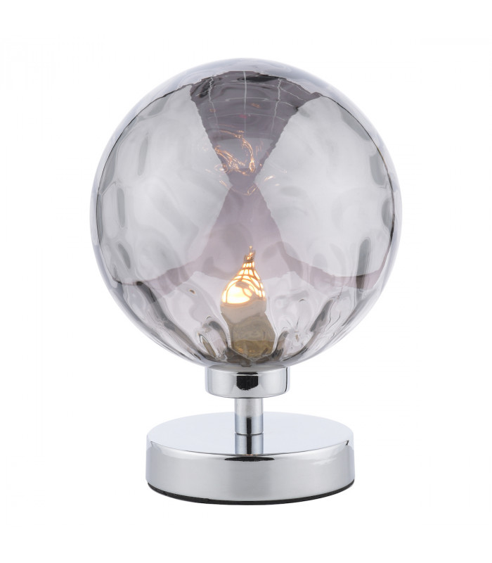 Esben Table Lamp Polished Chrome Smoked Dimpled 150mm Glass-1