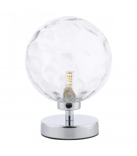 Esben Table Lamp Polished Chrome Clear Dimpled 150mm Glass-1