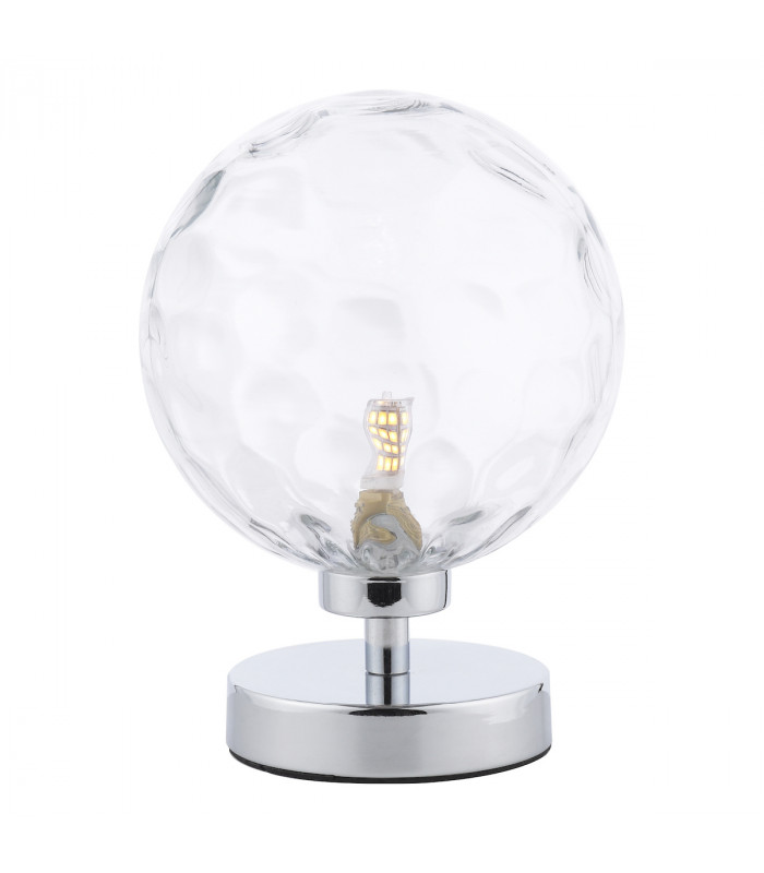 Esben Table Lamp Polished Chrome Clear Dimpled 150mm Glass-1