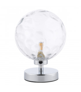 Esben Table Lamp Polished Chrome Clear Dimpled 150mm Glass-2