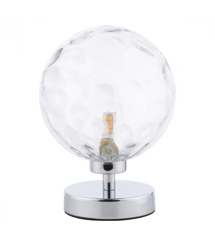 Esben Table Lamp Polished Chrome Clear Dimpled 150mm Glass-2