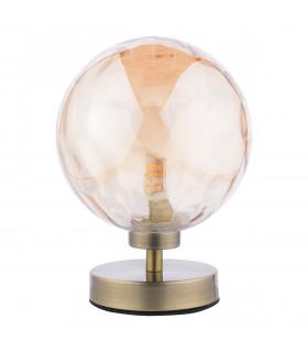 Esben Table Lamp Antique Brass Champagne Dimpled 150mm Glass-2