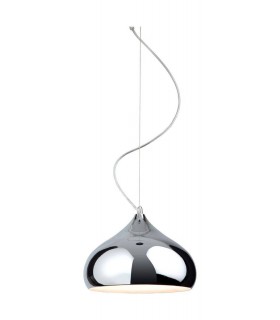 1 Light Dome Ceiling Pendant Chrome, E27 - 1
