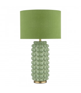 Etzel Table Lamp Green Satin Brass With Shade-2