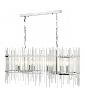 Finola 8 Light Bar Pendant Ceiling Light Polished Chrome Glass-1