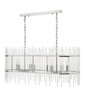 Finola 8 Light Bar Pendant Ceiling Light Polished Chrome Glass-2
