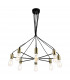 Gabriel 8 Light Pendant Ceiling Light Satin Black Antique Gold-1