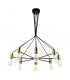 Gabriel 8 Light Pendant Ceiling Light Satin Black Antique Gold-2