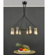 Gabriel 8 Light Pendant Ceiling Light Satin Black Antique Gold-7