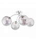 Izzy 4 Light Semi Flush Ceiling Light Polished Chrome Smoked Dimpled 150mm Glass-1